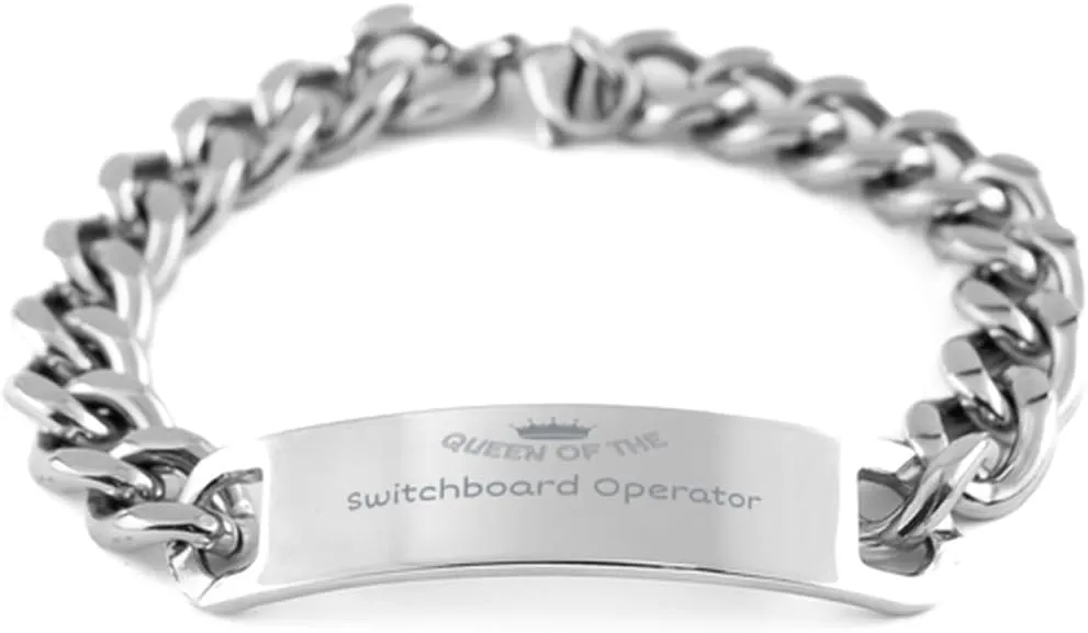 Engraved Stainless Steel Bracelet for Switchboard Operator Mom - Elegant Gift