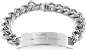 Engraved Stainless Steel Bracelet for Switchboard Operator Mom - Elegant Gift