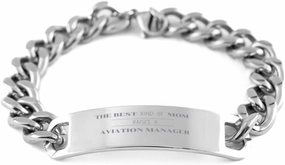 Engraved Stainless Steel Bracelet for Aviation Manager Moms - Inspirational Gift