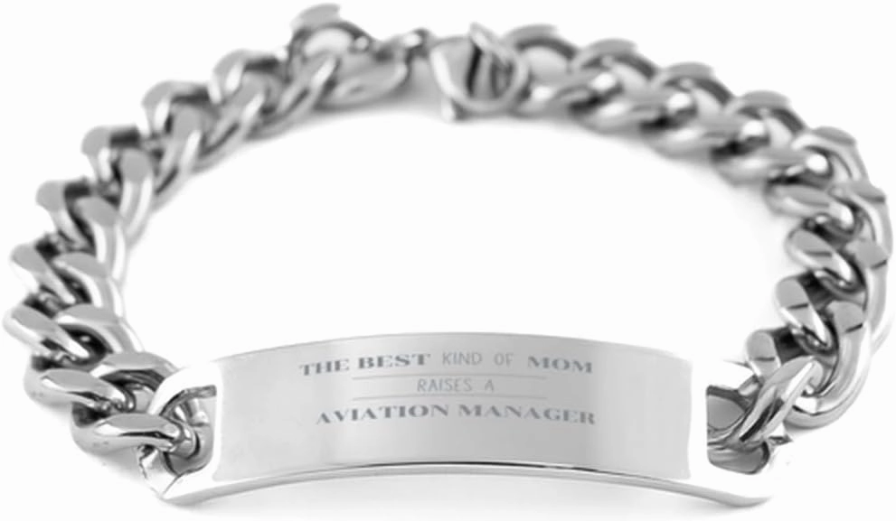 Engraved Stainless Steel Bracelet for Aviation Manager Moms - Inspirational Gift