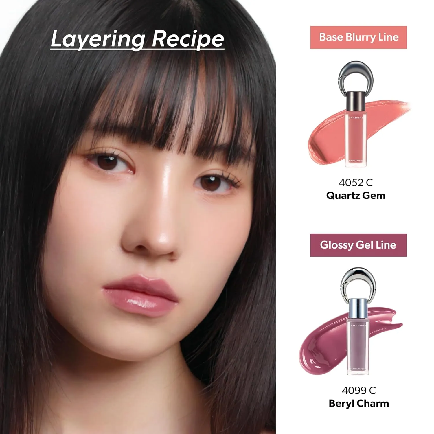 ENTROPY Makeup 2-in-1 Charm Shiny Glowy Lip & Cheek Gloss Tint Keychain, High Pigment Glossy Lip Color & Plumping Gloss, C4 Sun Stone Charm