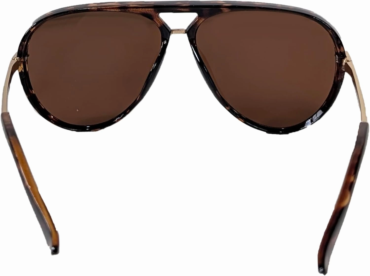 Envy Brow Bar Aviator Pilot Sunglasses, Acetate Frame, Tonal Lens Gold Metal Accents