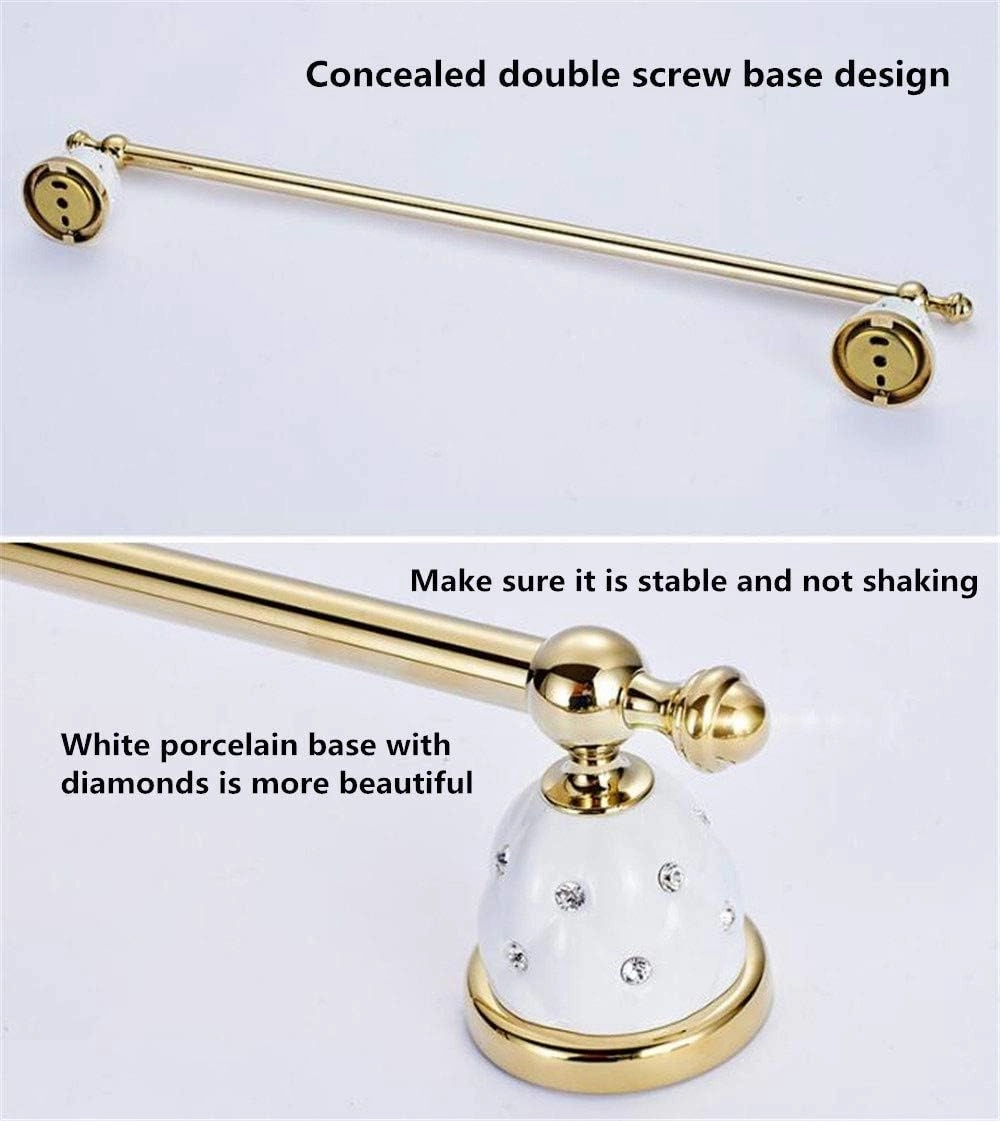 European Single Pole Towel bar Gold Stainless Steel Towel Rack Bold Thick Bathroom Towel Rail No Rust-D 70cm Color : H Size : 50cm(20inch) (C 70cm(28inch))