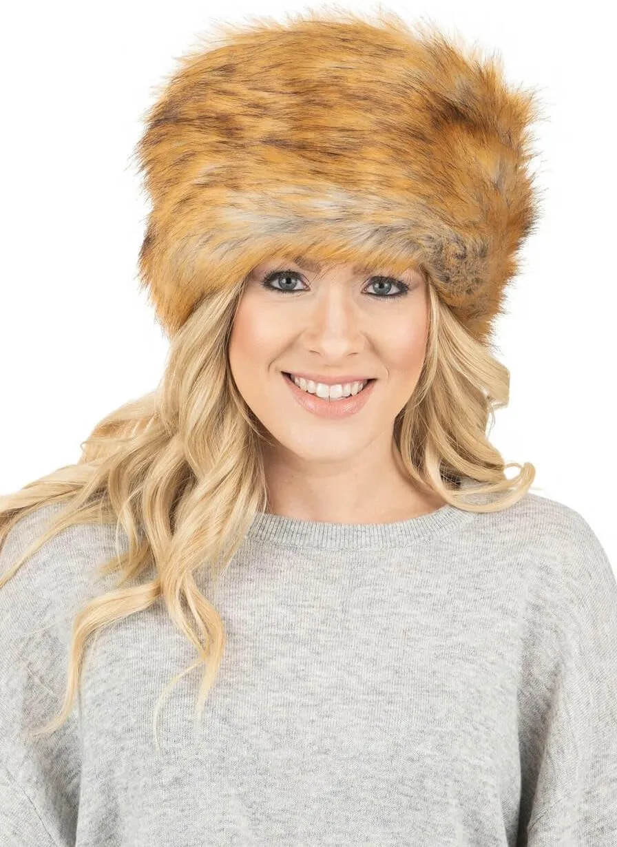 Fabulous-Furs Donna Salyers Tawny Fox Faux Fur Russian Style Hat