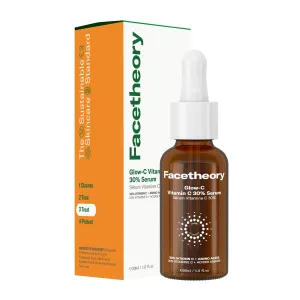 facetheory Glow-C Vitamin C 30% Serum (Unscented) - Vitamin C Serum for Face - Skin Brightening, Firming & Anti Aging Serum (30 ml)