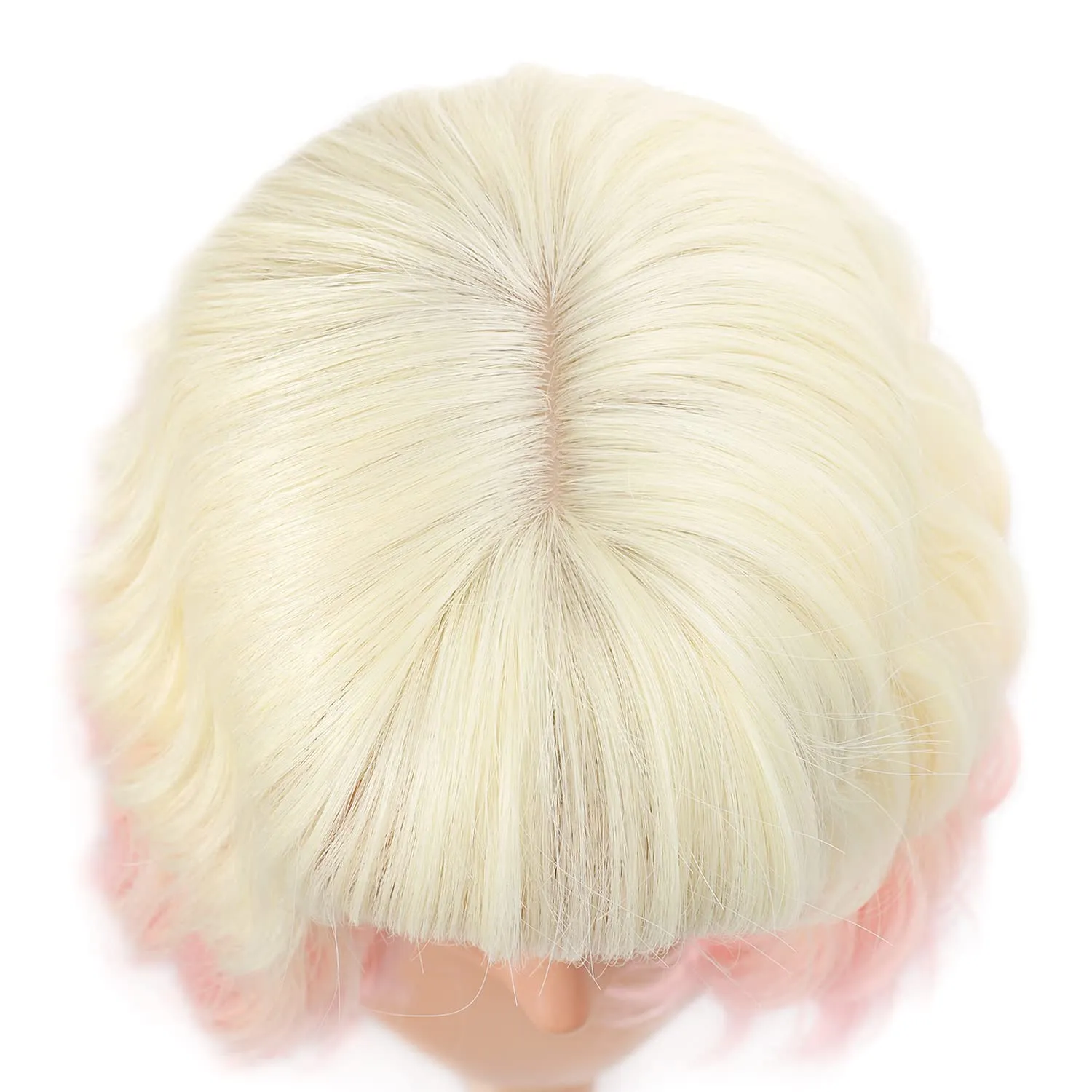 FAELBATY Short Pink Ombre Wig With Bangs - Bob Synthetic Wig for Women, Cosplay & Halloween - 12" (613/Pink)