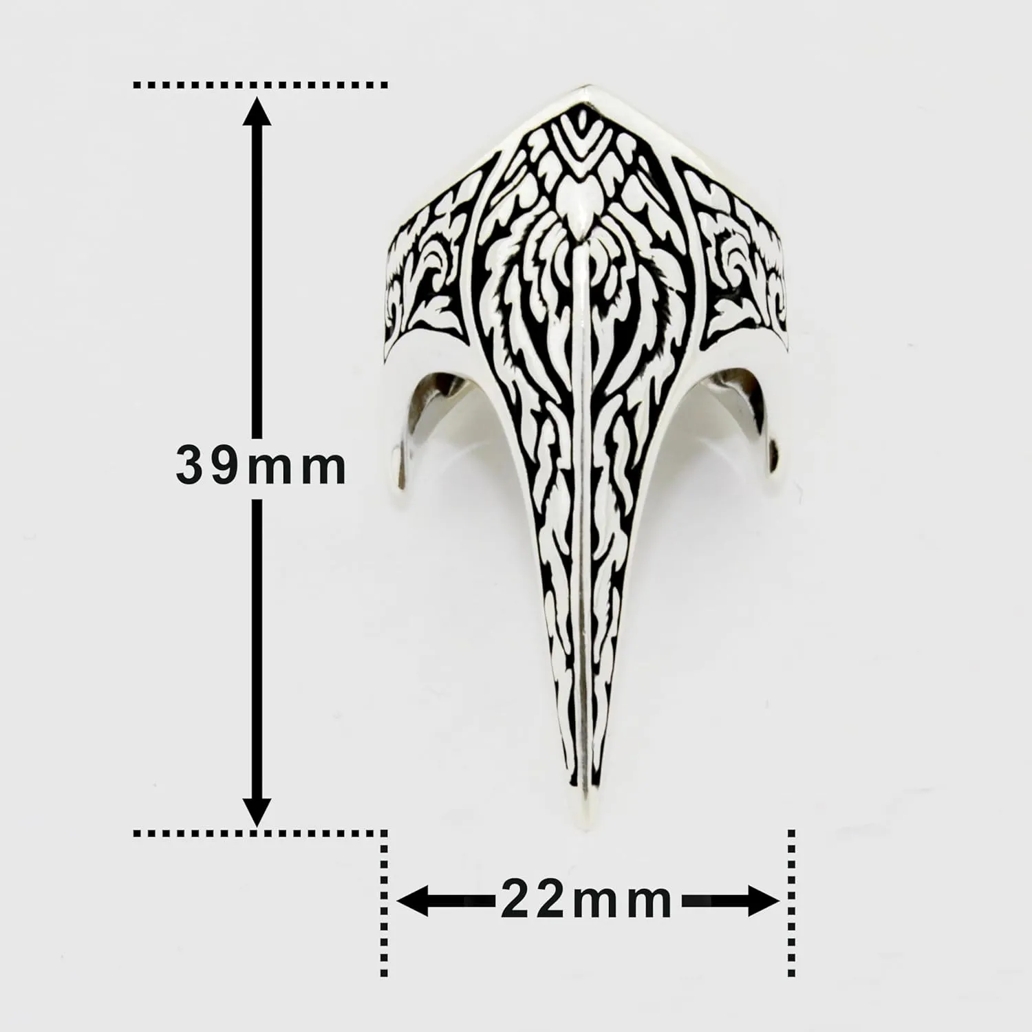 Fang Gothic Biker Retro Genuine Solid 925 Stelring Silver Turkish Handmade Luxury Men's Thumb Ring