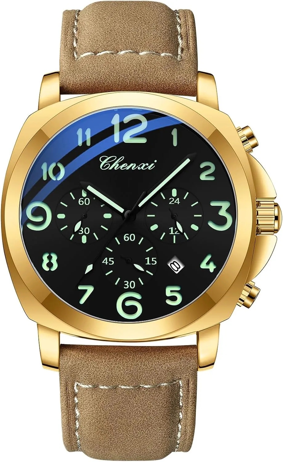 FANMIS Mens Watches Men Easy to Read Quartz Watch 30M Waterproof Luminous Casual Sports Business Men's Leather Watch for Men Fashion Designer Dress Wristwatch