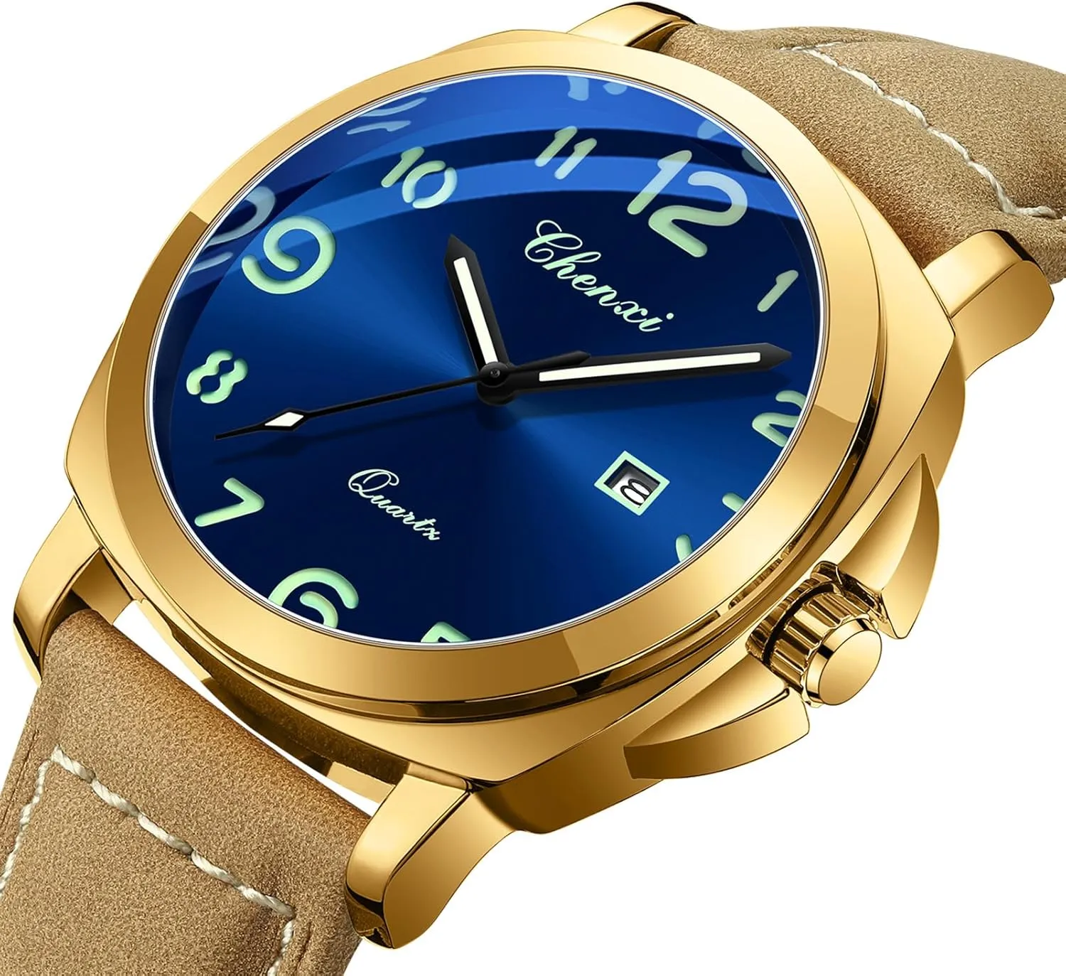 FANMIS Mens Watches Men Easy to Read Quartz Watch 30M Waterproof Luminous Casual Sports Business Men's Leather Watch for Men Fashion Designer Dress Wristwatch