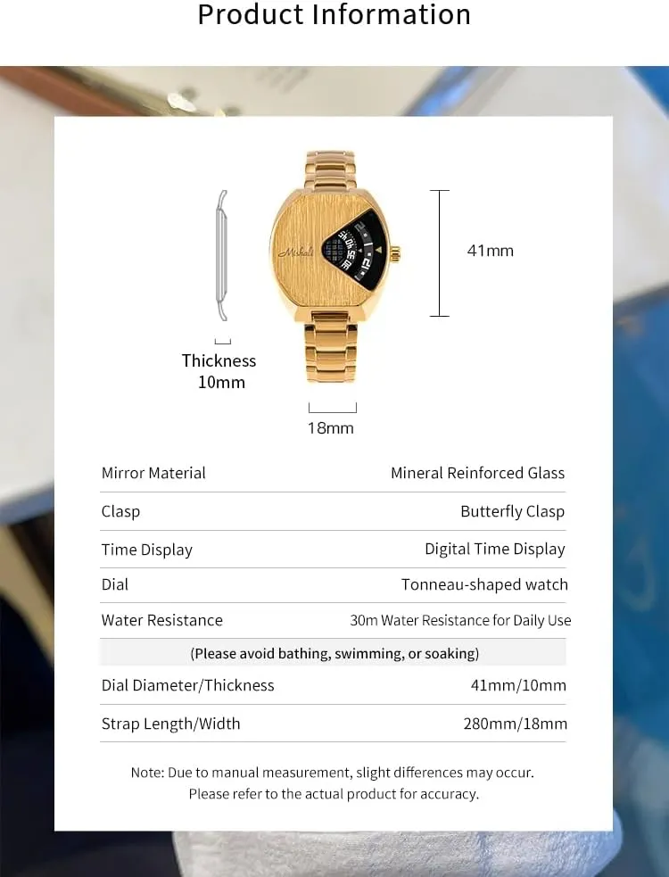 Fashion Luxury Wristwatch for Men and Women, Unique Dial Design with Creative Display, Stainless Steel Band & Case, Durable Mineral Glass – Quartz Movement Watch