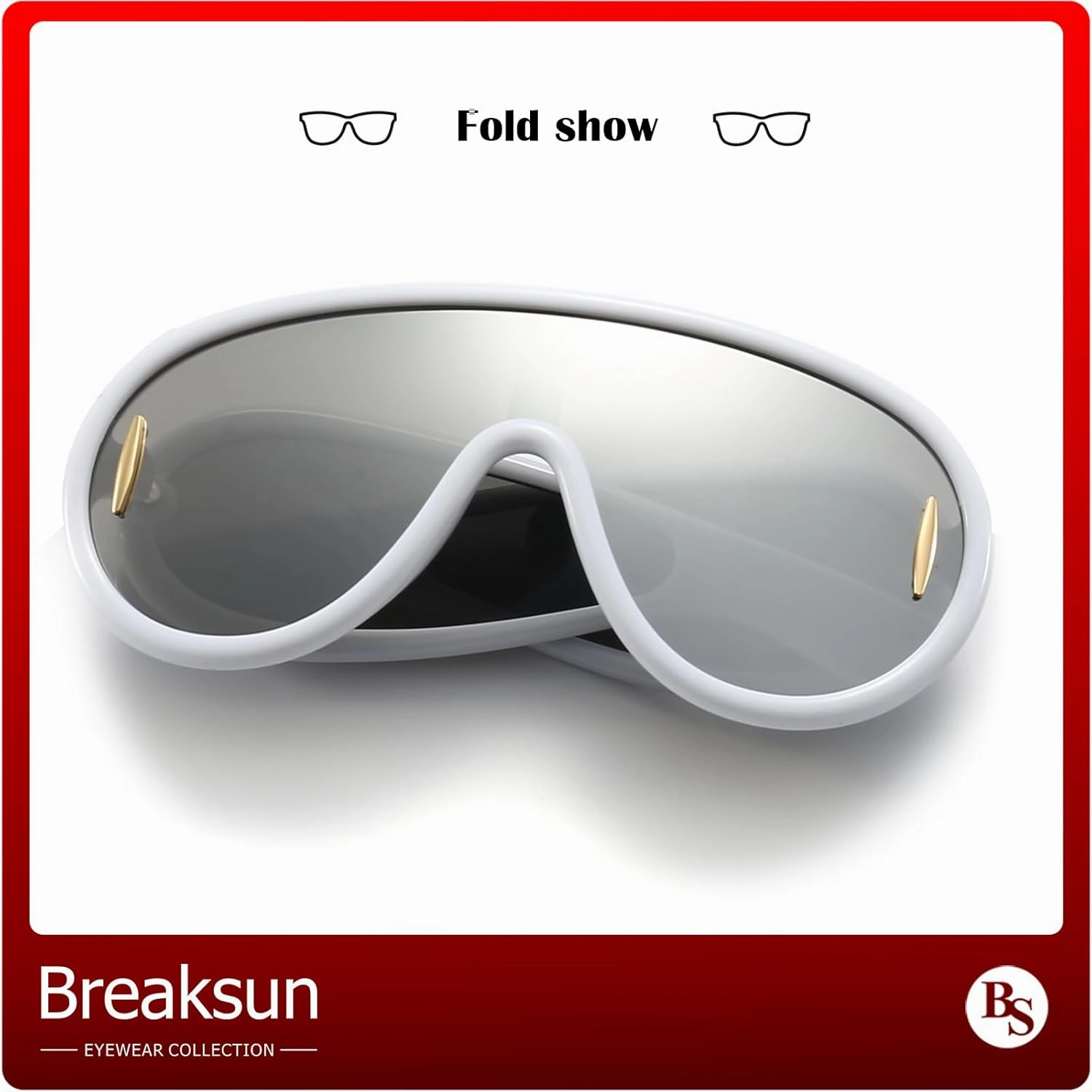 Fashion Wave Mask Sunglasses for Women Men Oversized Silver Mirrored Futuristic Shield Sun Glasses Designer Style