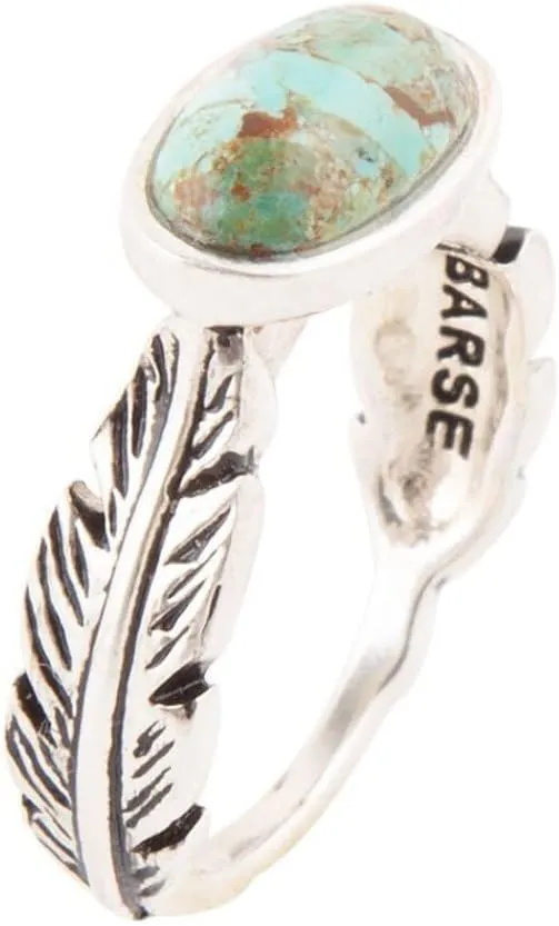 Feather Sterling Silver and Turquoise Ring