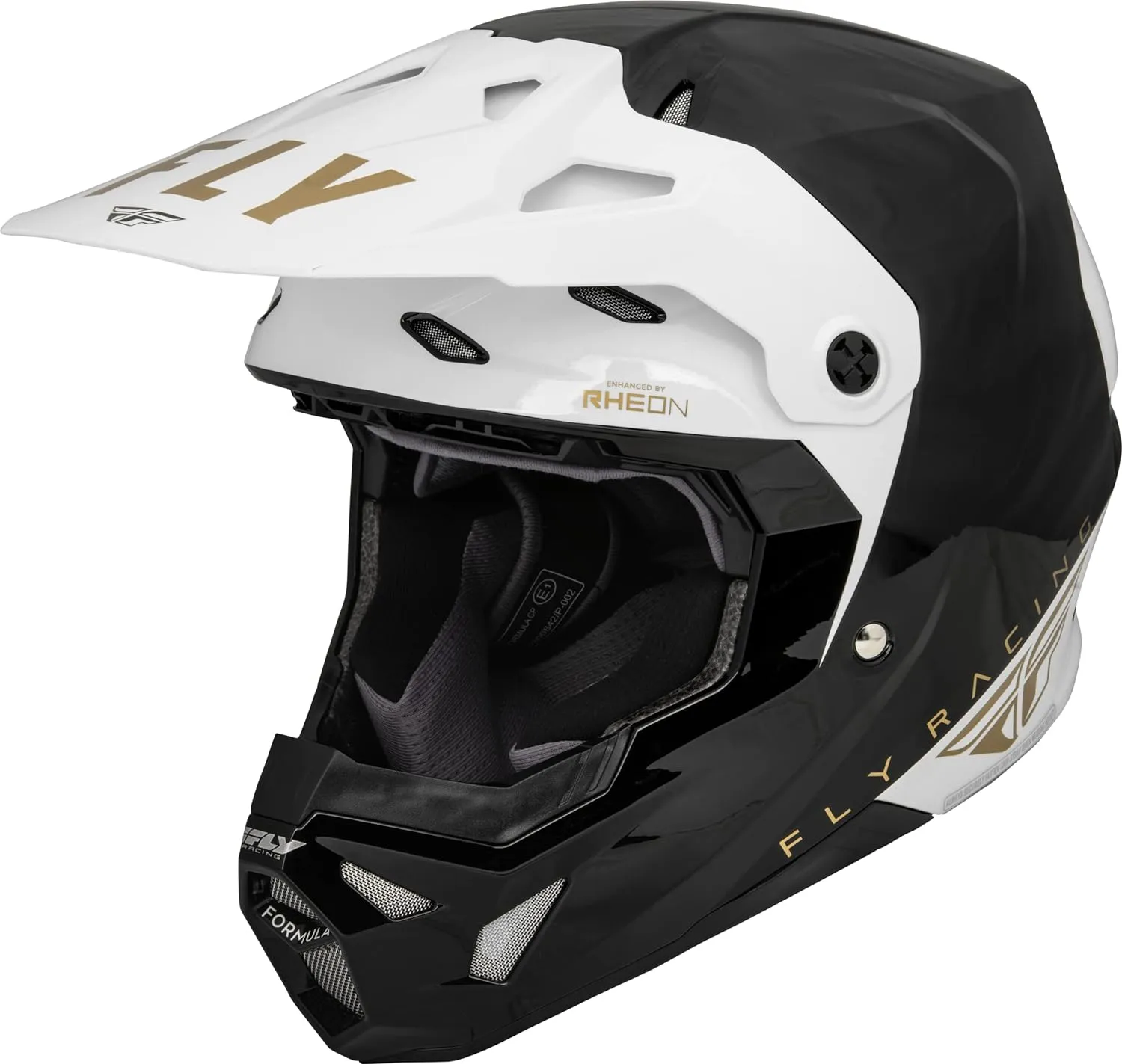Fly Racing 73-0031YL Youth Formula Cp Slant Helmet Black/White/Gold Yl