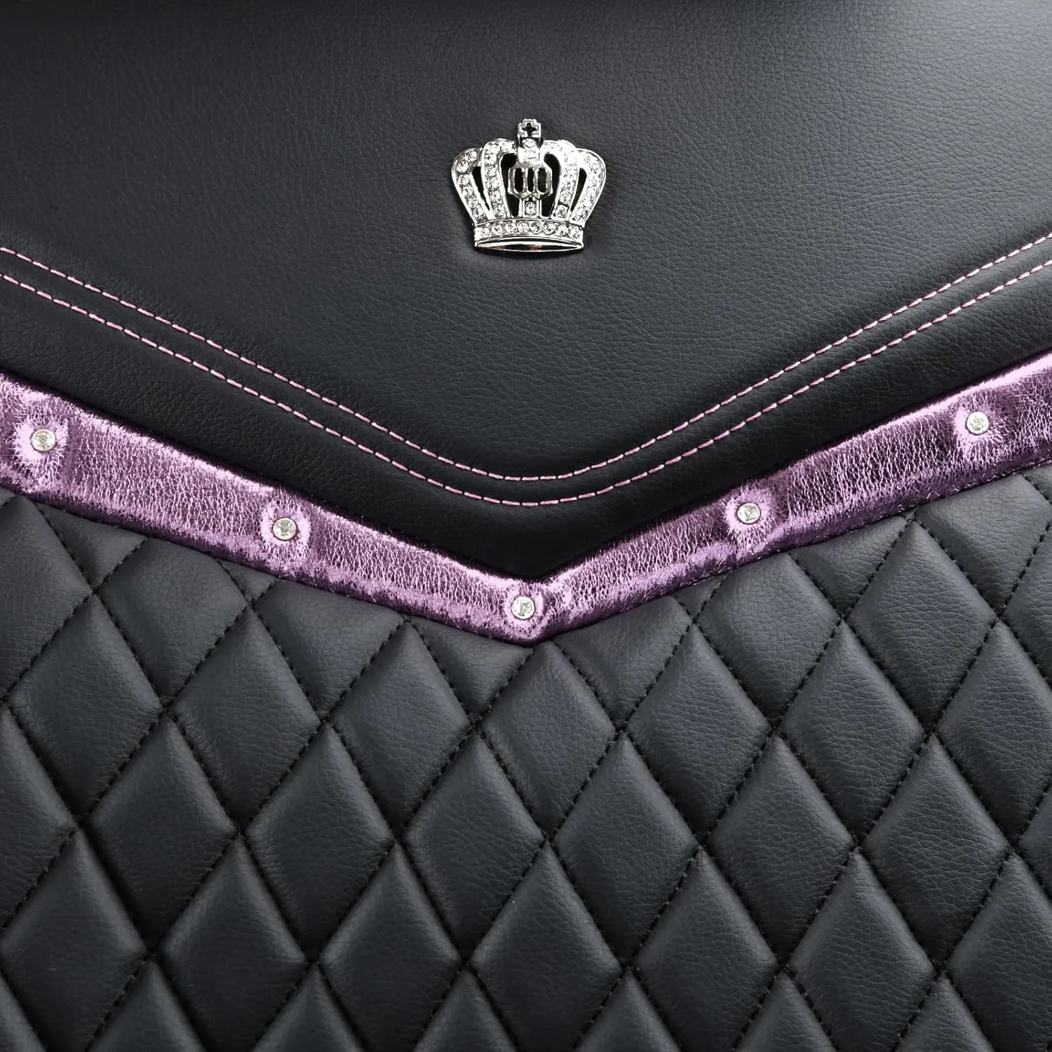Flying Banner car seat Covers seat Cushions Luxe Fit Faux Leather Easy Installation Vehicles Non Slip Premium (Black Pink, 2 x Front Seat Cover)
