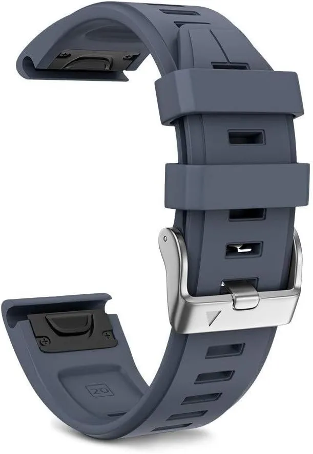 For Fenix 7S Plus Band Silicone Sport Watch Bands For Fenix 5S/Fenix 7S/Fenix 6S/Fenix 6S Pro/D2 Delta S Smart Watch Band Silver Buckle