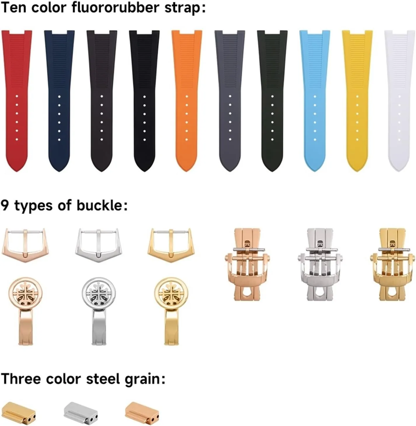 For Patek Philippe Strap For Nautilus Watchband 5711/5712 Original Interface Wristband Accessories FKM Fluororubber WatchBands Silver End Link