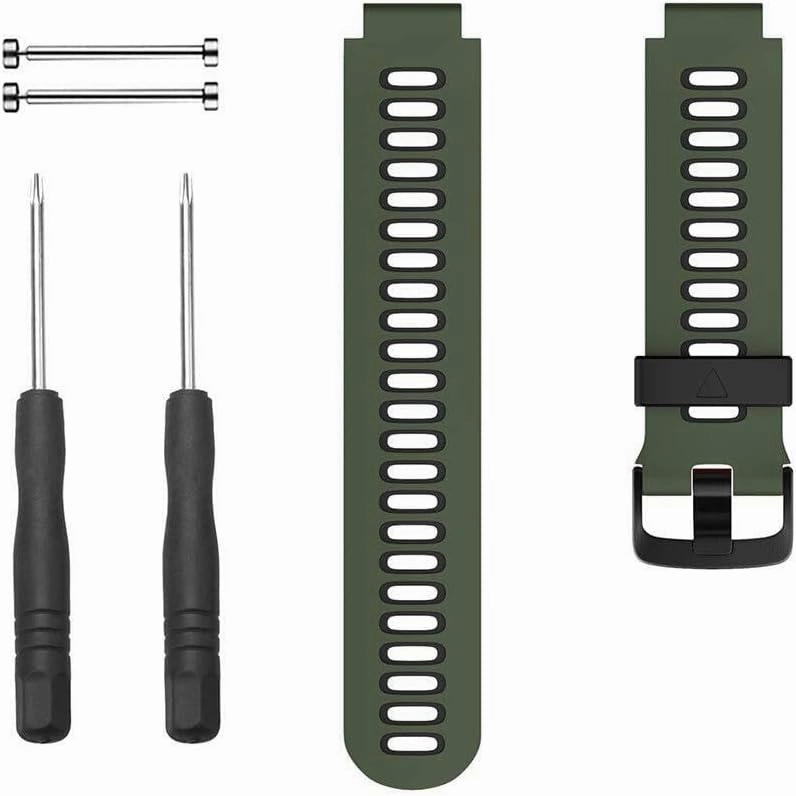 For Forerunner 620 Watch Bands Black Buckle Sport Silicone Watch Strap Replacement for Forerunner 230/220/235/620/630/735XT and Approach S20/S5/S6 Smart watch band