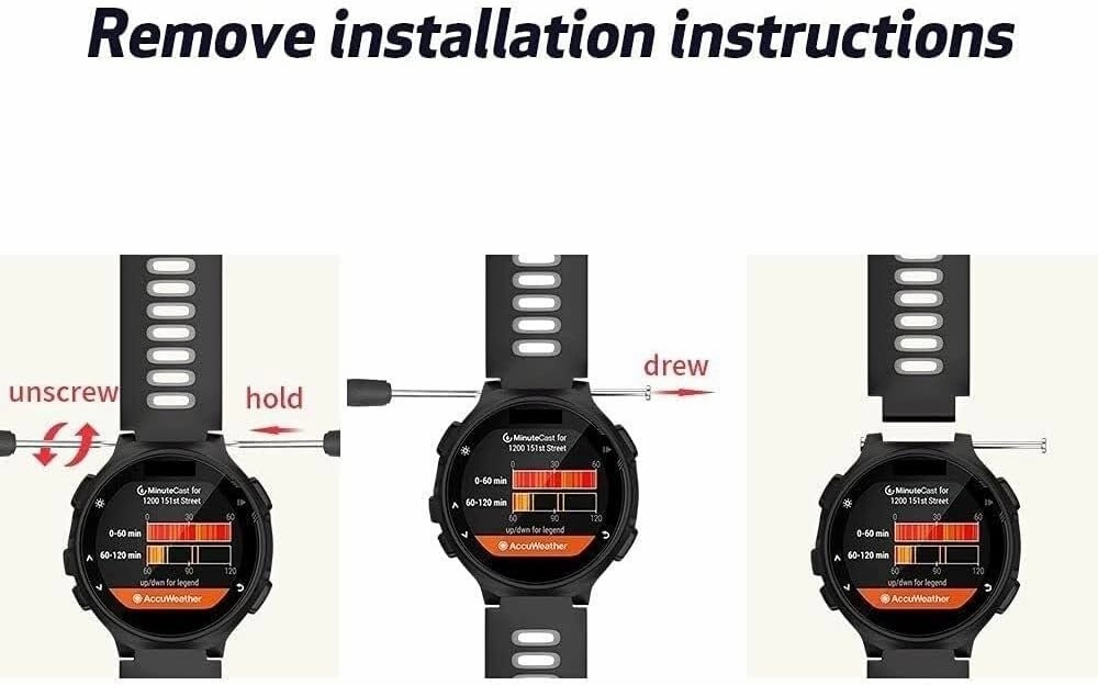 For Forerunner 620 Watch Bands Black Buckle Sport Silicone Watch Strap Replacement for Forerunner 230/220/235/620/630/735XT and Approach S20/S5/S6 Smart watch band