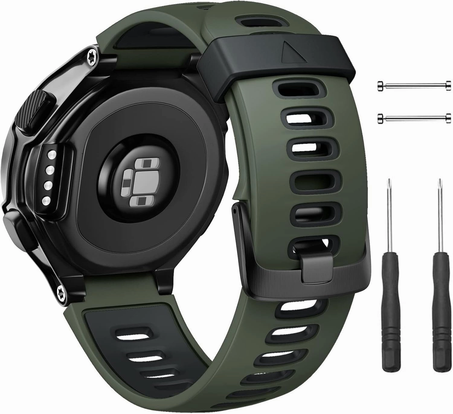 For Forerunner 620 Watch Bands Black Buckle Sport Silicone Watch Strap Replacement for Forerunner 230/220/235/620/630/735XT and Approach S20/S5/S6 Smart watch band