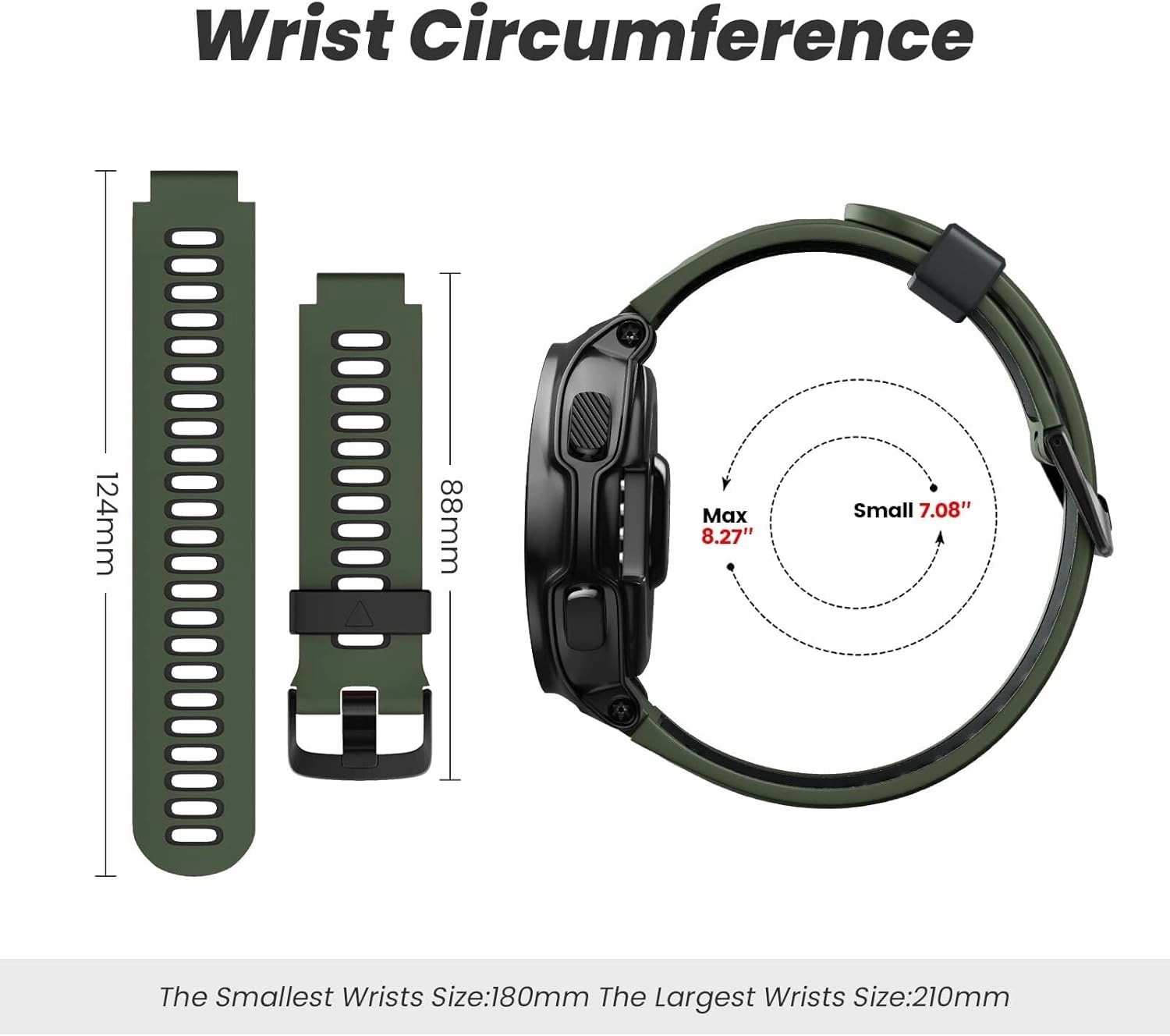 For Forerunner 630 Watch Bands Black Buckle Sport Silicone Watch Strap Replacement for Forerunner 230/220/235/620/630/735XT and Approach S20/S5/S6 Smart watch band
