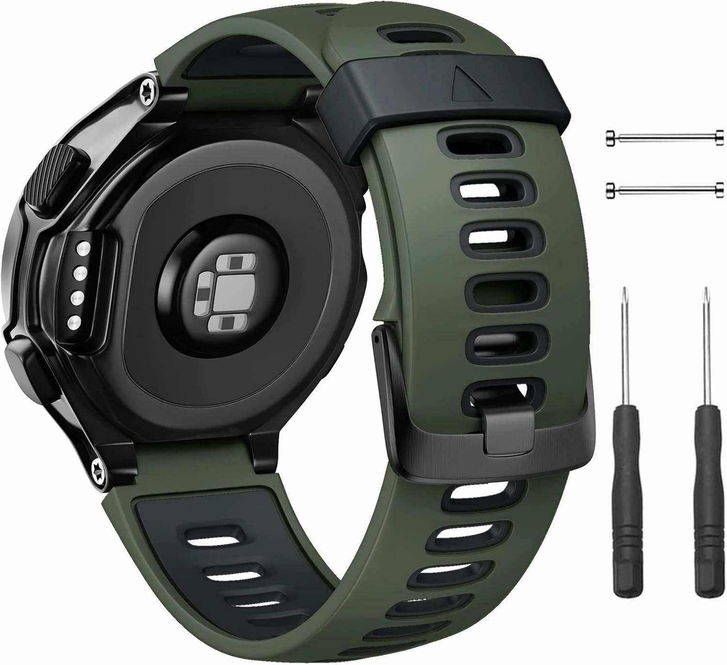 For Forerunner 630 Watch Bands Black Buckle Sport Silicone Watch Strap Replacement for Forerunner 230/220/235/620/630/735XT and Approach S20/S5/S6 Smart watch band