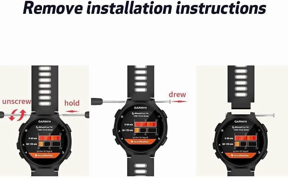 For Forerunner 630 Watch Bands Black Buckle Sport Silicone Watch Strap Replacement for Forerunner 230/220/235/620/630/735XT and Approach S20/S5/S6 Smart watch band