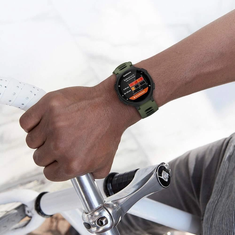 For Forerunner 630 Watch Bands Black Buckle Sport Silicone Watch Strap Replacement for Forerunner 230/220/235/620/630/735XT and Approach S20/S5/S6 Smart watch band
