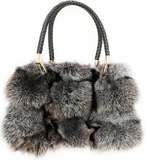 Fosrion Luxury Real Fox Fur Handbag For Women Ladies Furry Shoulder Bag