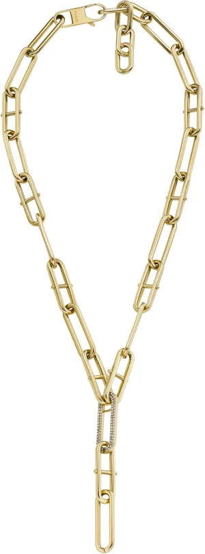 Fossil Women's Gold-Tone Stainless Steel Pendant Chain Necklace for Women