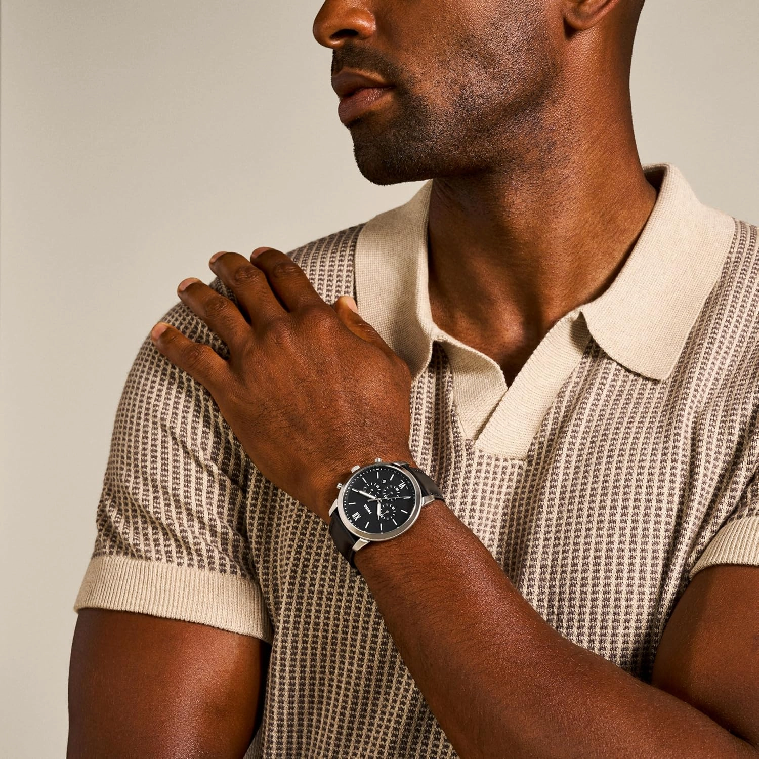 Fossil Men's Neutra Quartz Stainless Steel and Leather Chronograph Watch