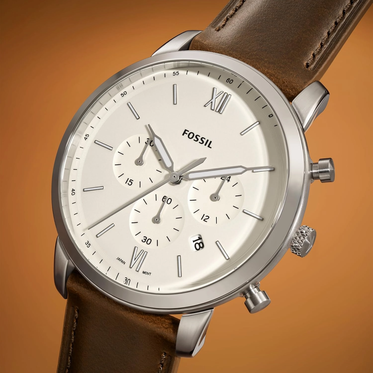 Fossil Men's Neutra Quartz Stainless Steel and Leather Chronograph Watch