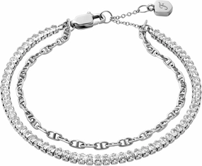 Fossil Women's Sterling Silver or Silver-Tone Stainless Steel Chain Bracelet for Women