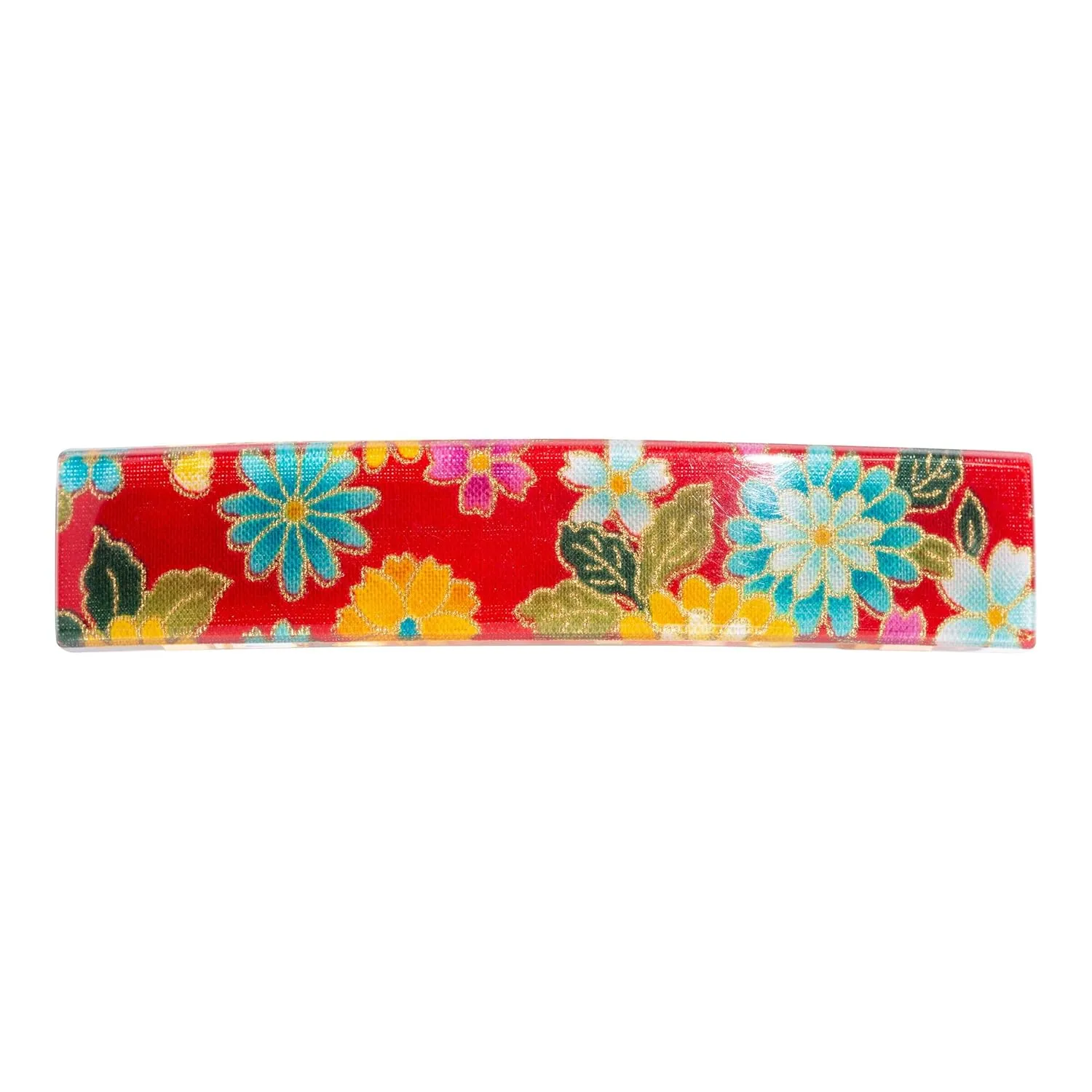 France Luxe Classic Rectangle Barrette - Kyoto Red