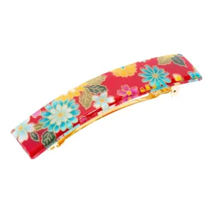 France Luxe Classic Rectangle Barrette - Kyoto Red