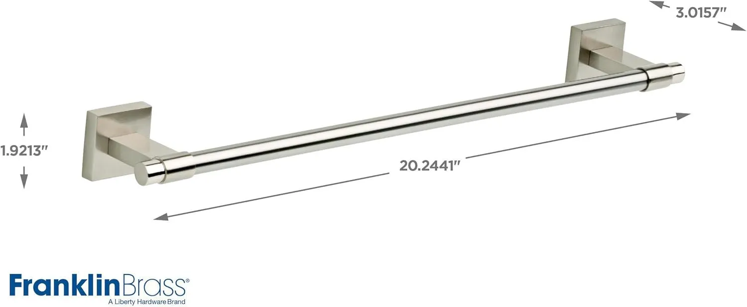 Franklin Brass Maxted (1-Pack) 18" Towel Rack for Bathroom, Satin Nickel Towel Bar for Bathroom Wall Kitchen Towel Holder Rod Wall Mounted Bathroom Accessories MAX18-SN