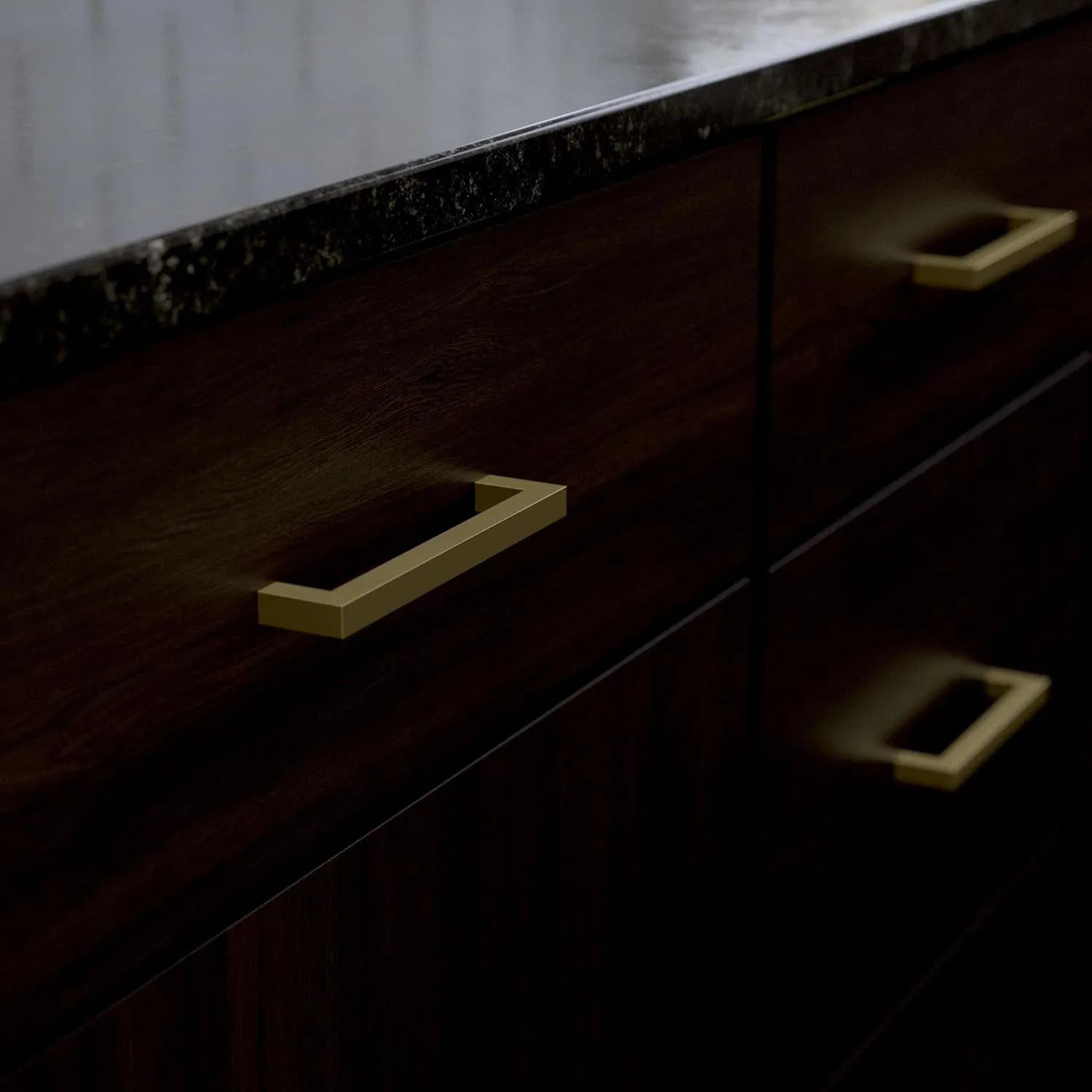 Franklin Brass Simple Modern Square (30-Pack) Cabinet Handles 5-1/16' Hole Center Satin Gold Kitchen Drawer Pulls Dresser, Furniture Hardware P46646K-523-B3