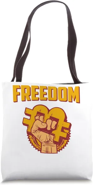 freedom Mining Bitcoins Nakamoto HODL Fiat own bank Bitcoin Tote Bag