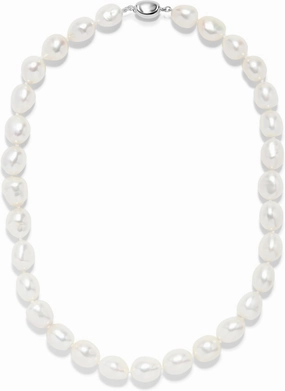 Freshwater Cultured Pearl Necklace AAA 10-12mm Baroque Shape 18" with Push Clasp Chic and Elegant Necklace
