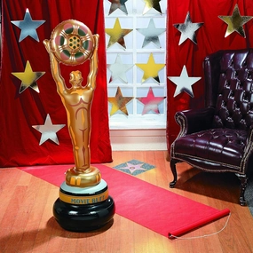 Fun Express Huge Vinyl Inflatable Movie Award Show Party Decoration – 4 Feet Tall Perfect for Hollywood Themed Events Red Carpet – Party Décor Movie Night Celebrations Bold Gold Color – 1 Piece
