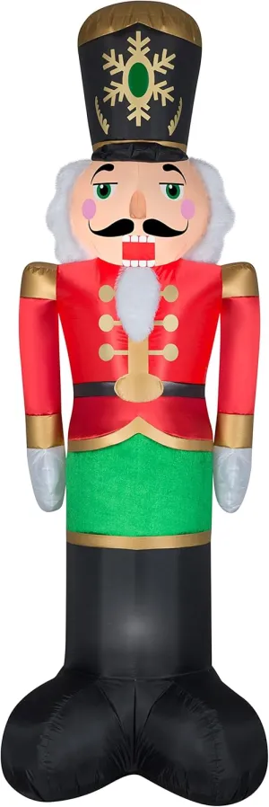 Gemmy Christmas Airblown Inflatable Mixed Media Luxe Nutcracker, 8 ft Tall, Multi