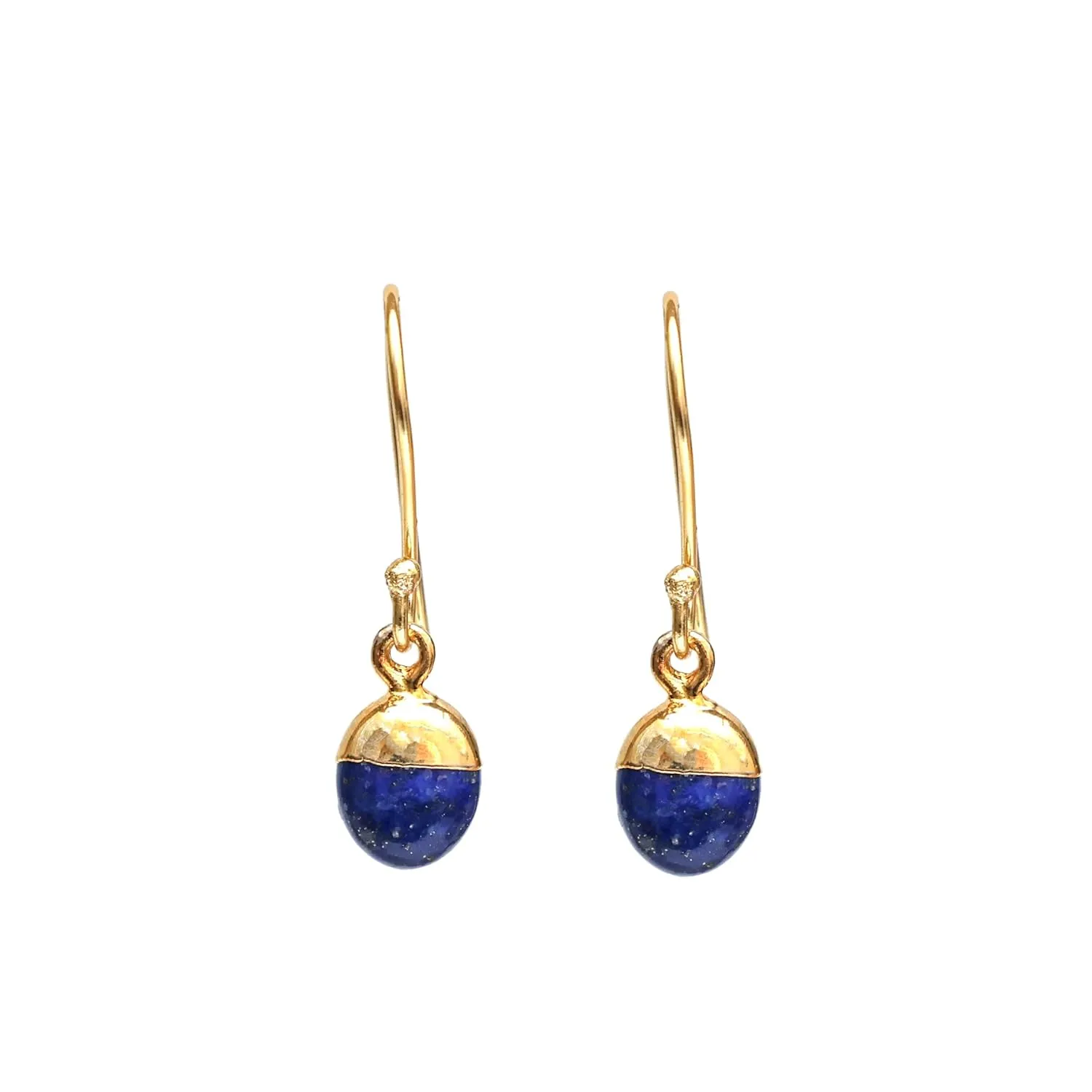 Gempires Natural Blue Lapis Lazuli Gemstone Earrings September Birthstone Crystal Jewelry Hypoallergenic Gold Plated Classic Unique Design Dangling Women Earrings