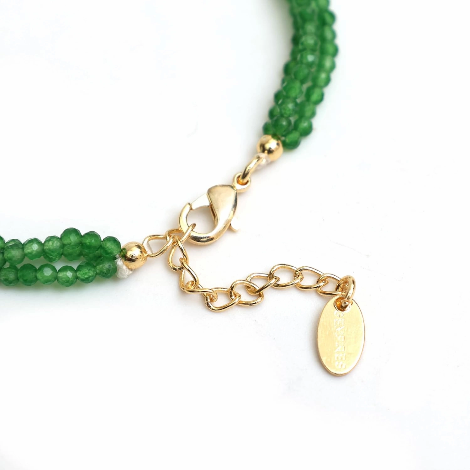 Gempires Green Jade Beaded Bracelet Multi Strand Crystal Gemstone Jewelry Hypoallergenic 8 Inch Gold Plated Everyday Wear Bracelet For Her
