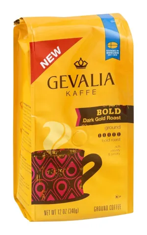 Gevalia Kaffe Ground Coffee Bold Dark Gold Roast, 12 OZ (Pack of 6)