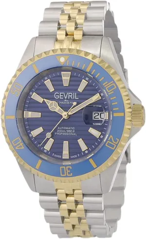 Gevril Men Chambers Automatic Watch with Stainless Steel Strap, Tow Toned SS IPYG, 18 (Model: 42603), Silver