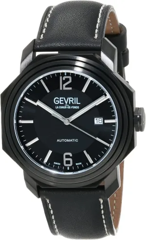 Gevril Men's Canal St Automatic Watch, Genuine Italian Handmade Leather Strap