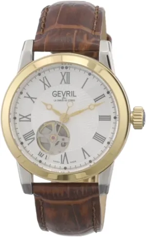 Gevril Men's Madison Swiss Automatic Watch, Genuine Italian Leather Strap