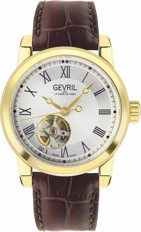 Gevril Men's Madison Swiss Automatic Open Heart Watch