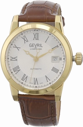 Gevril Men's Madison Swiss Automatic Watch, Genuine Italian Leather Strap