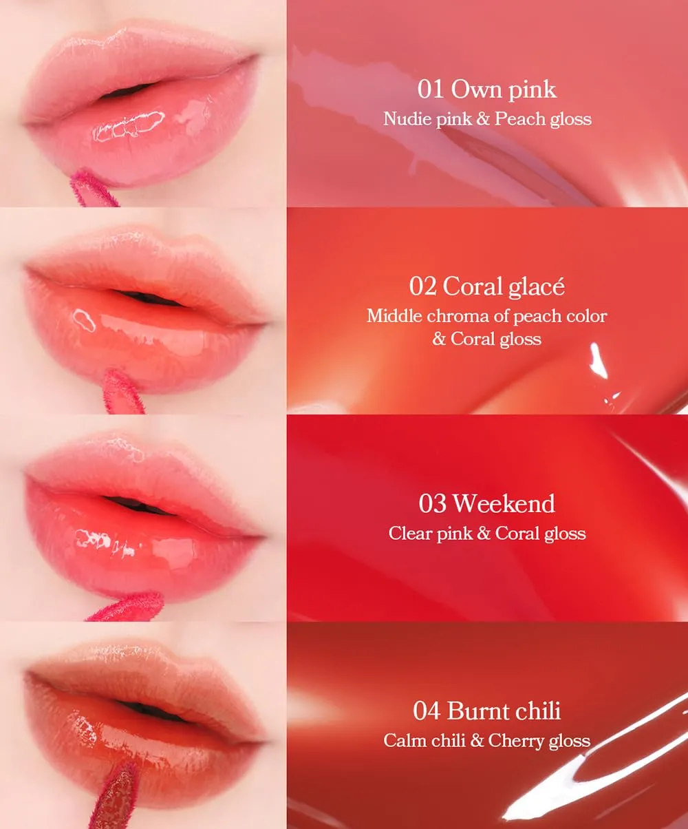 Glacé Lip Tint 03 Weekend Long-Lasting Liquid Stain Buildable Layer with Glossy Finish for Juicy Glowy Lips K-Beauty K-Cosmetics