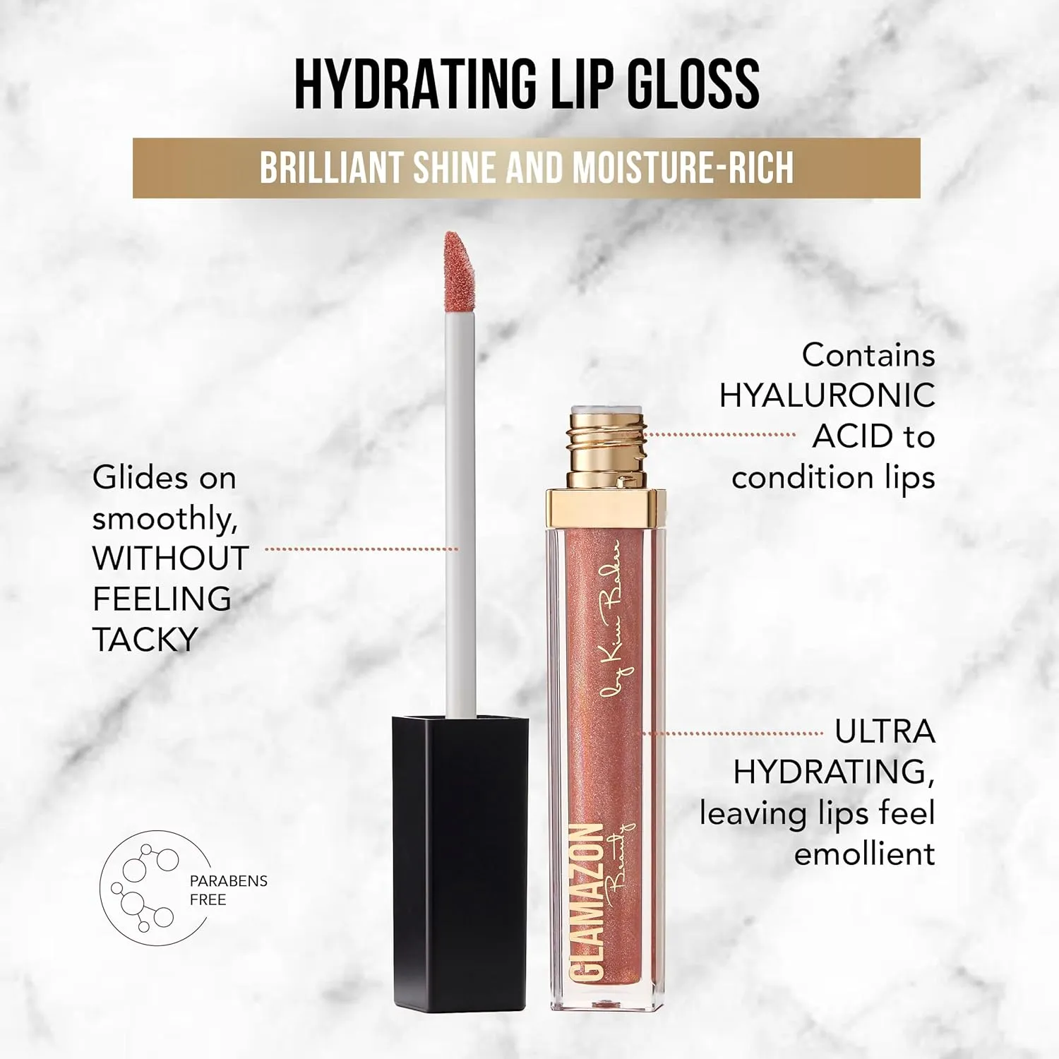 Glamazon Hydrating Lip Gloss, Universal Glow, Instant Hydration & Amazing Shine With No Sticky Feeling